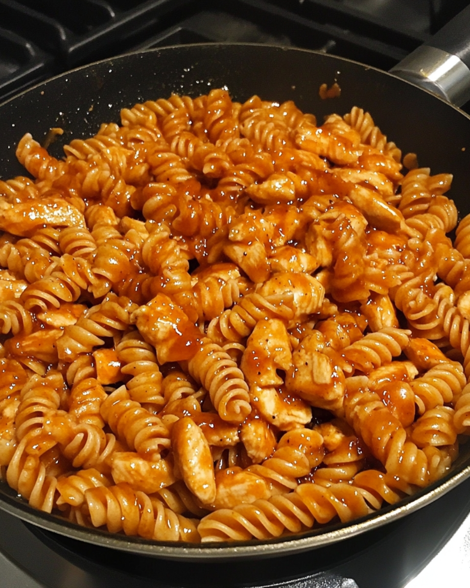 BBQ Honey Garlic Chicken Rotini Skillet 2