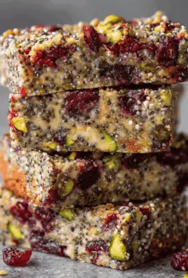 Pistachio Cranberry Chia Bars