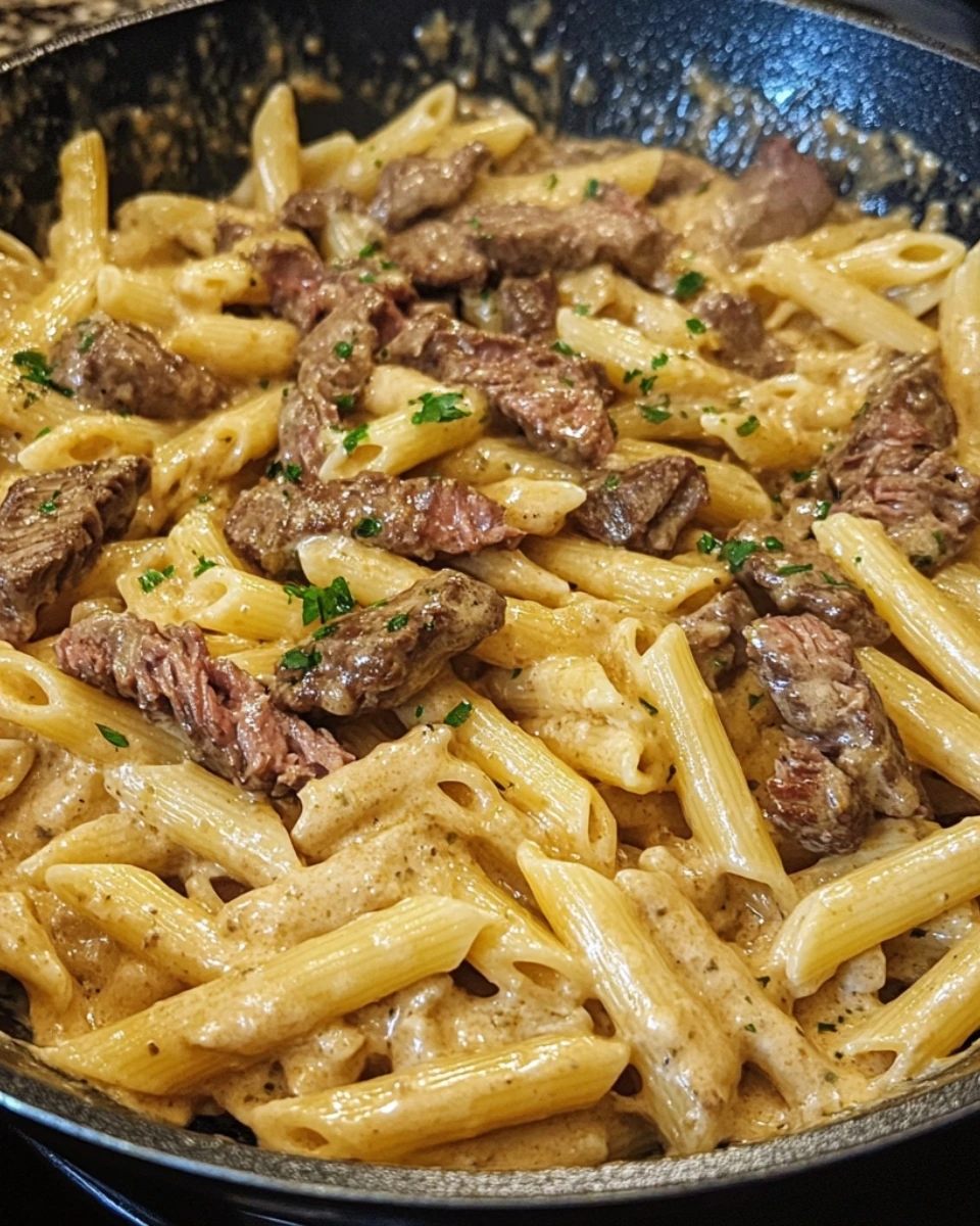 Creamy Ranch Garlic Steak Pasta Skillet 2