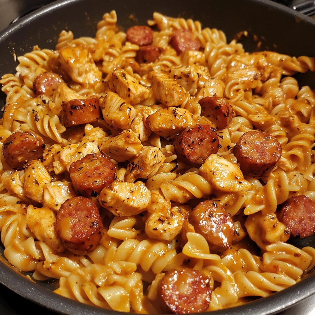 One Pot Cajun Chicken Smoked Sausage Pasta 1