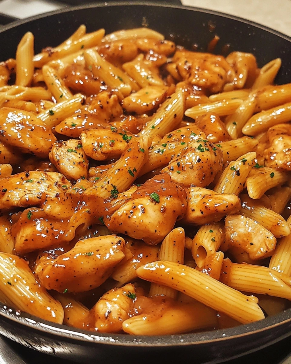 Sticky Garlic Butter BBQ Chicken Penne 2
