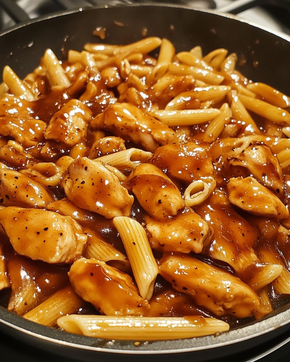 Sticky Honey Soy Chicken Penne Skillet 2