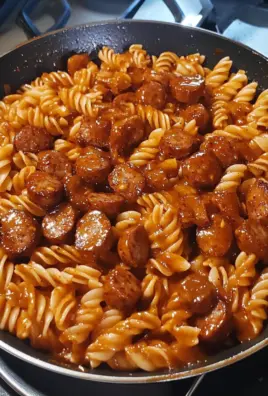 Sticky Sweet Chili Garlic Sausage Pasta 2