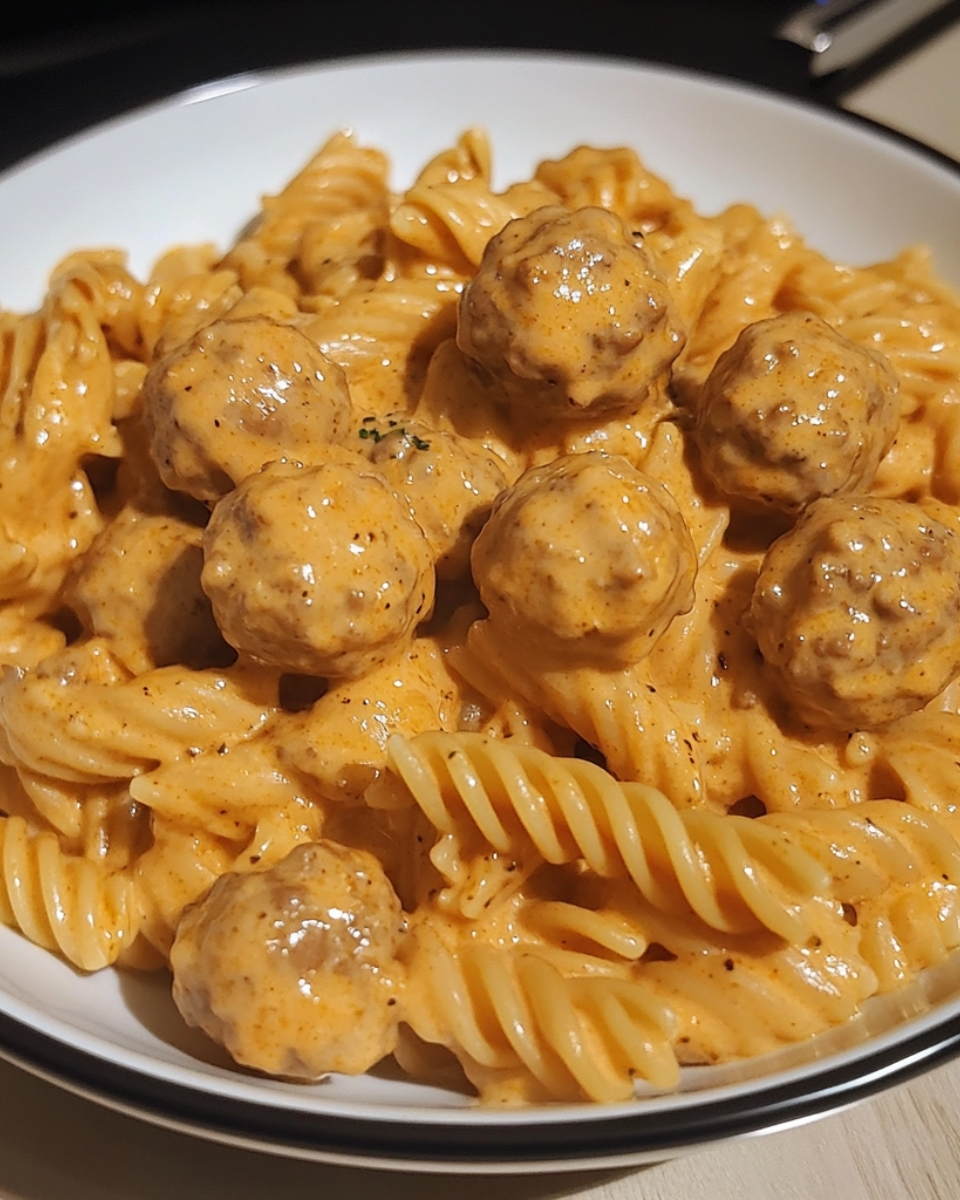 Bold Creamy Buffalo Ranch Meatball Pasta 2