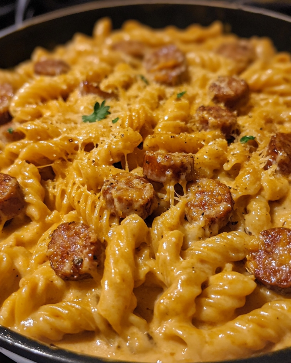 Cheesy Honey Cajun Sausage Pasta 2