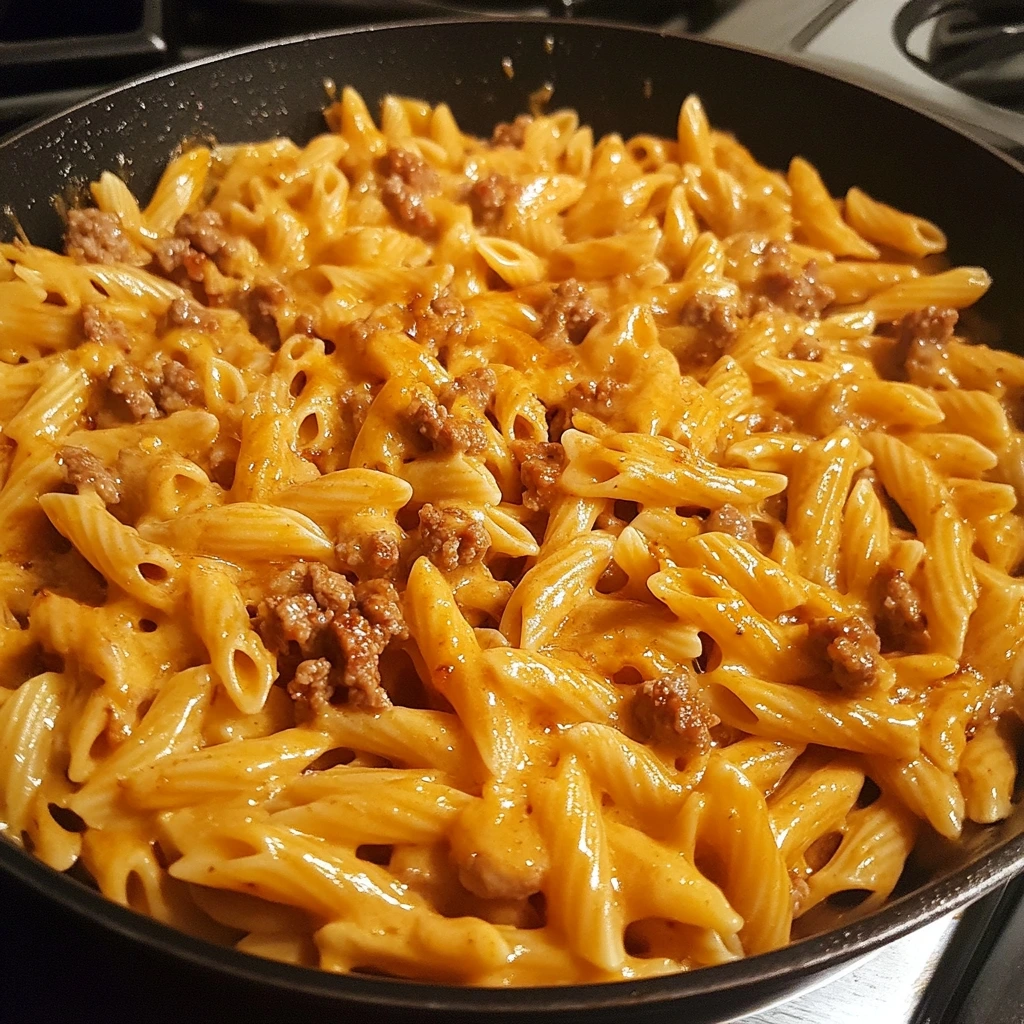 Creamy BBQ Honey Garlic Sausage Pasta Skillet 1
