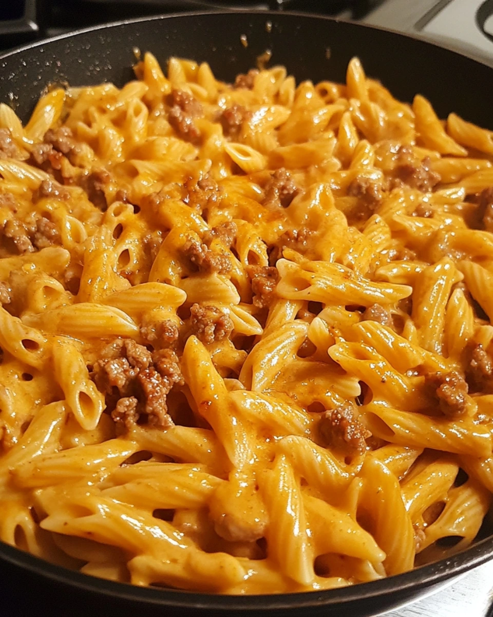 Creamy BBQ Honey Garlic Sausage Pasta Skillet 2