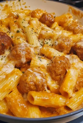 Creamy BBQ Ranch Meatball Cheddar Rigatoni 1