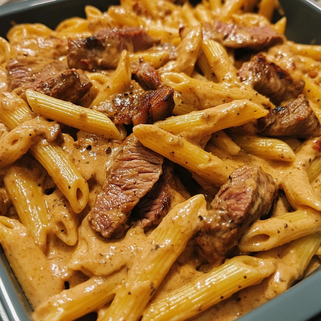 Creamy Bold BBQ Ranch Steak Pasta 1