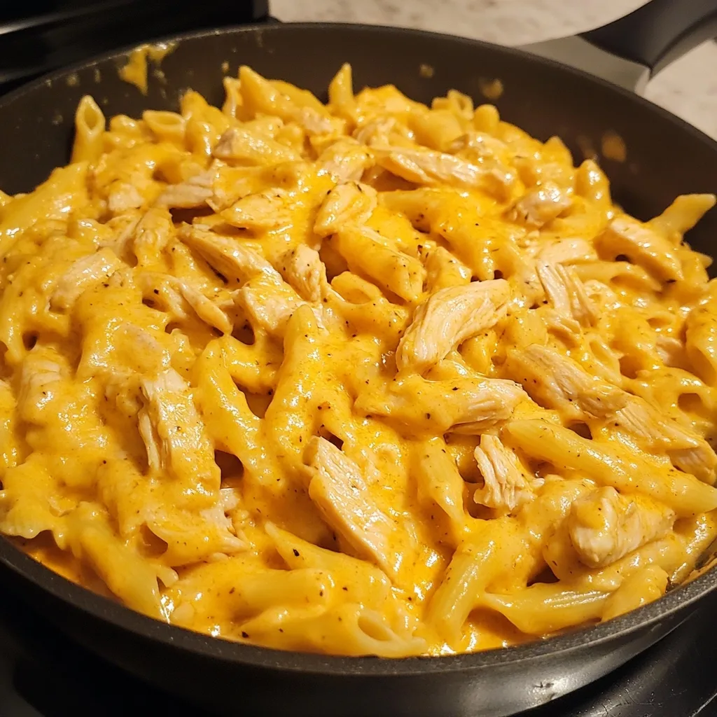 Creamy Bold Buffalo Cheddar Chicken Pasta