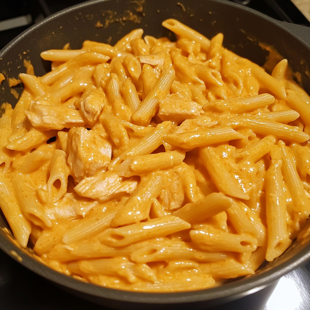 Creamy Buffalo Ranch Chicken Penne 1