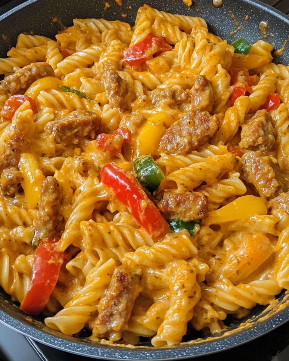 Creamy Cajun Pepper Jack Sausage Pasta 2