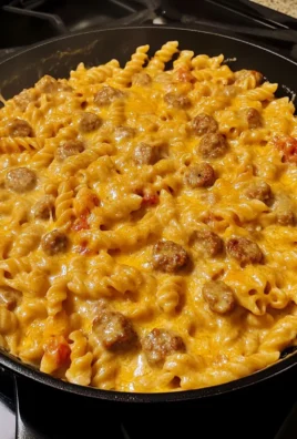 Creamy Cheddar Honey Garlic Sausage Pasta Skillet 2