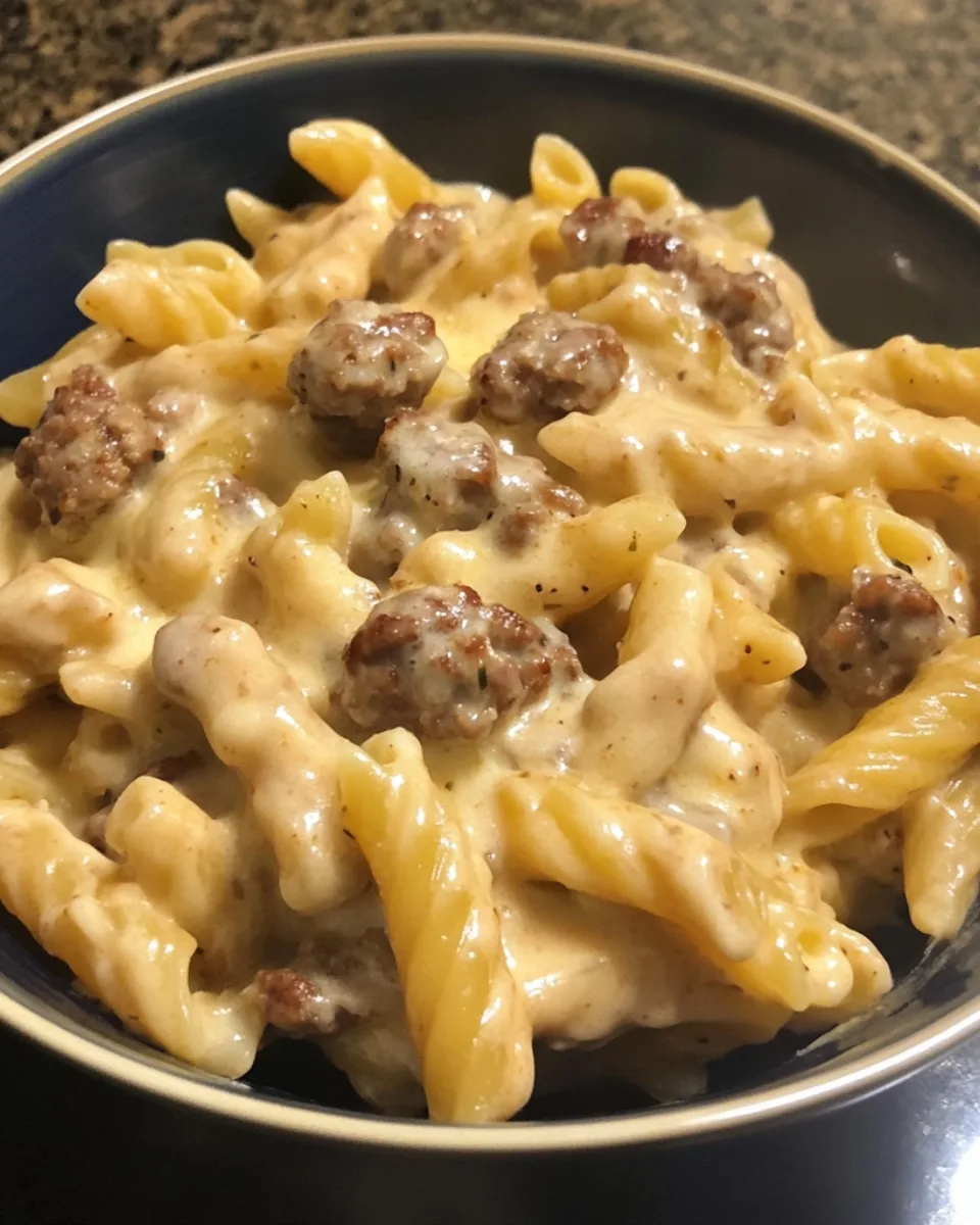 Creamy Cheddar Ranch Sausage Pasta 2