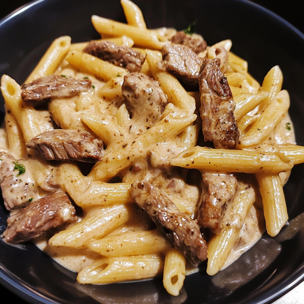 Creamy Chipotle Garlic Steak Penne 1