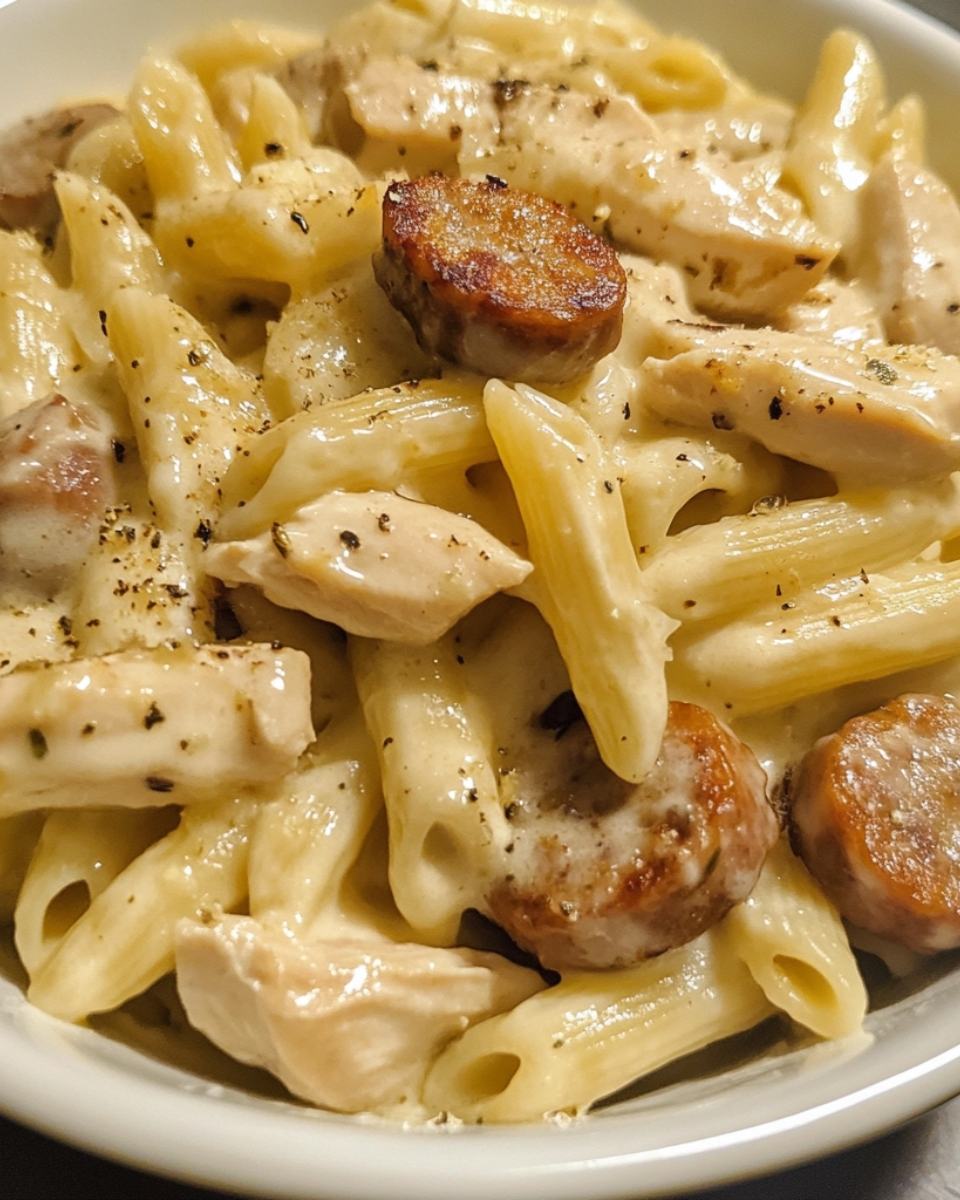 Creamy Garlic Honey Chicken Sausage Pasta 2