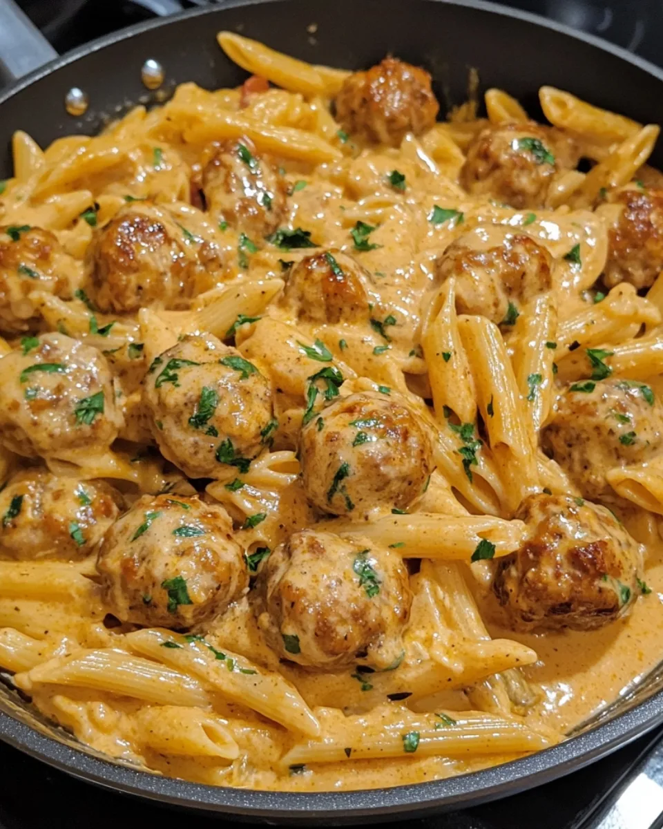 Creamy Smoky Cajun Ranch Meatball Penne 1