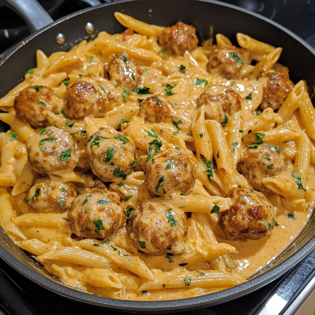Creamy Smoky Cajun Ranch Meatball Penne 2