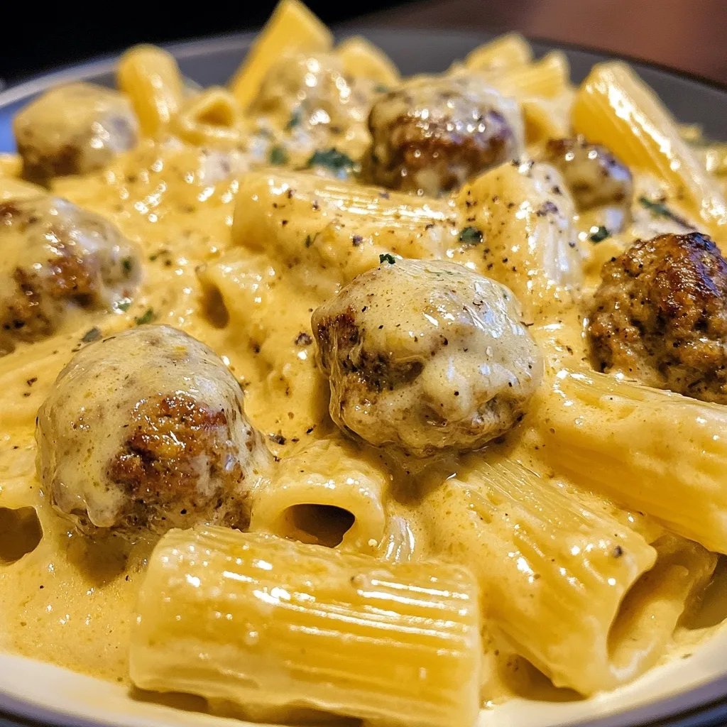 Creamy Smoky Garlic Butter Ranch Meatball Rigatoni 1