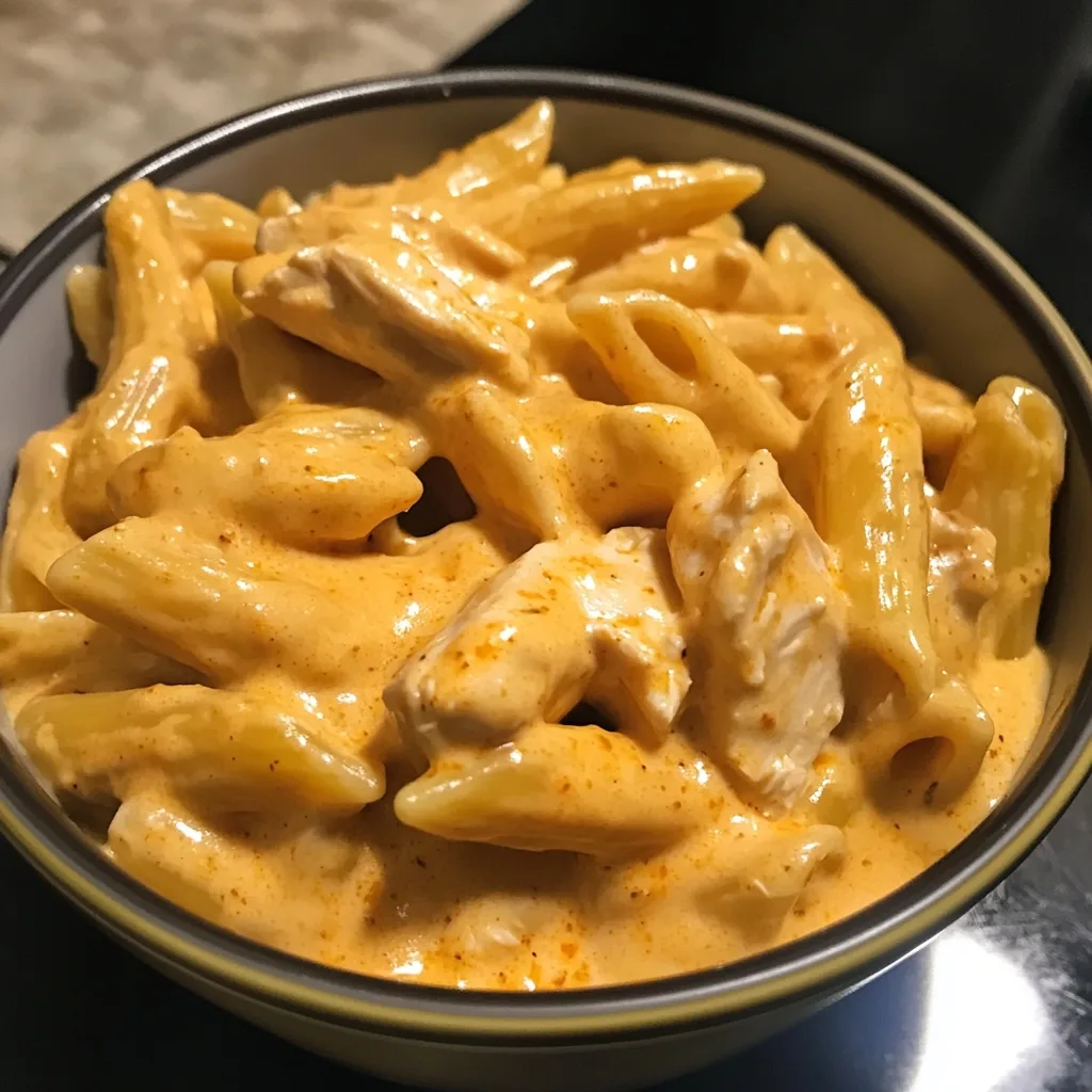 Creamy White Cheddar Buffalo Chicken Pasta 1
