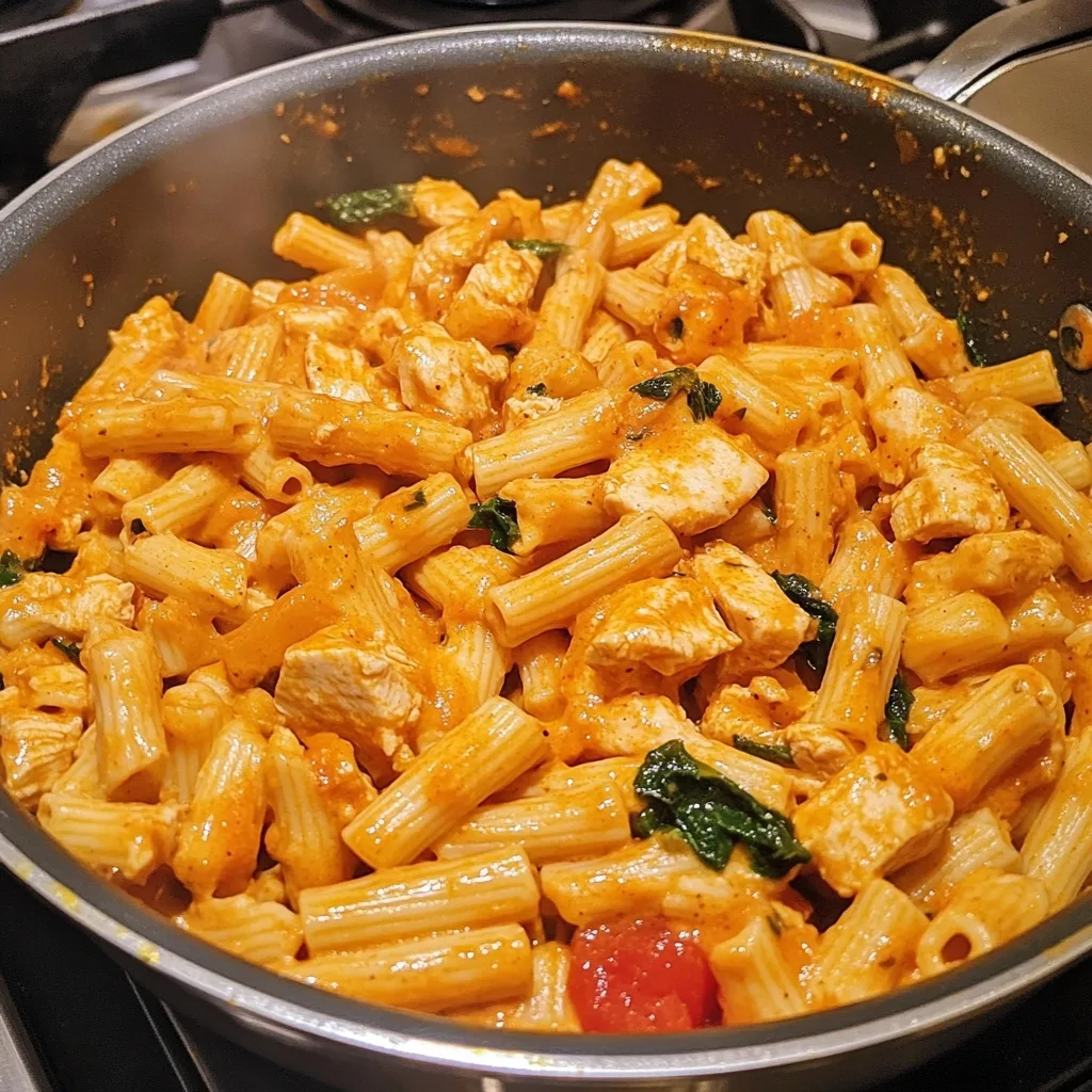 One Pot Bold Buffalo Garlic Chicken Pasta 2