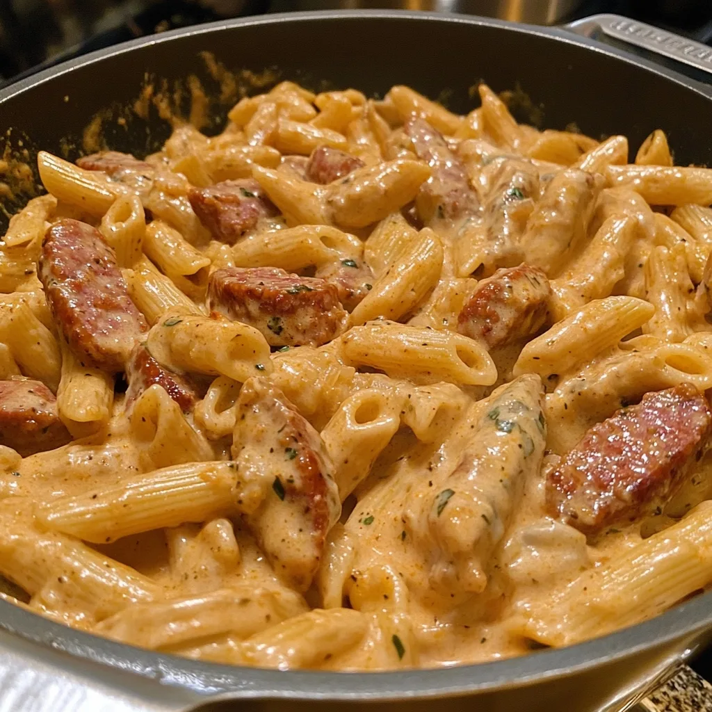 One Pot Creamy Bold Smoky Cajun Ranch Sausage Pasta 1