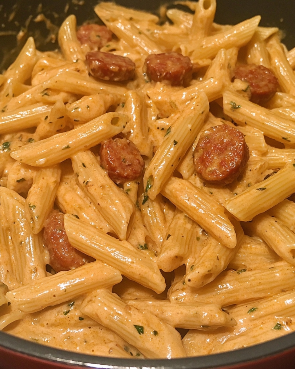 One Pot Creamy Spicy Cajun Sausage Pasta 2