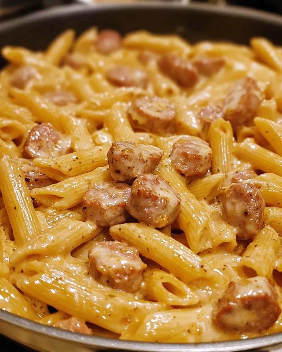 One Pot Sticky Garlic Butter Sausage Pasta 1