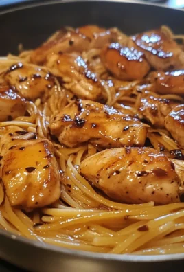 One Skillet Sticky Sweet Garlic Chicken Pasta 1