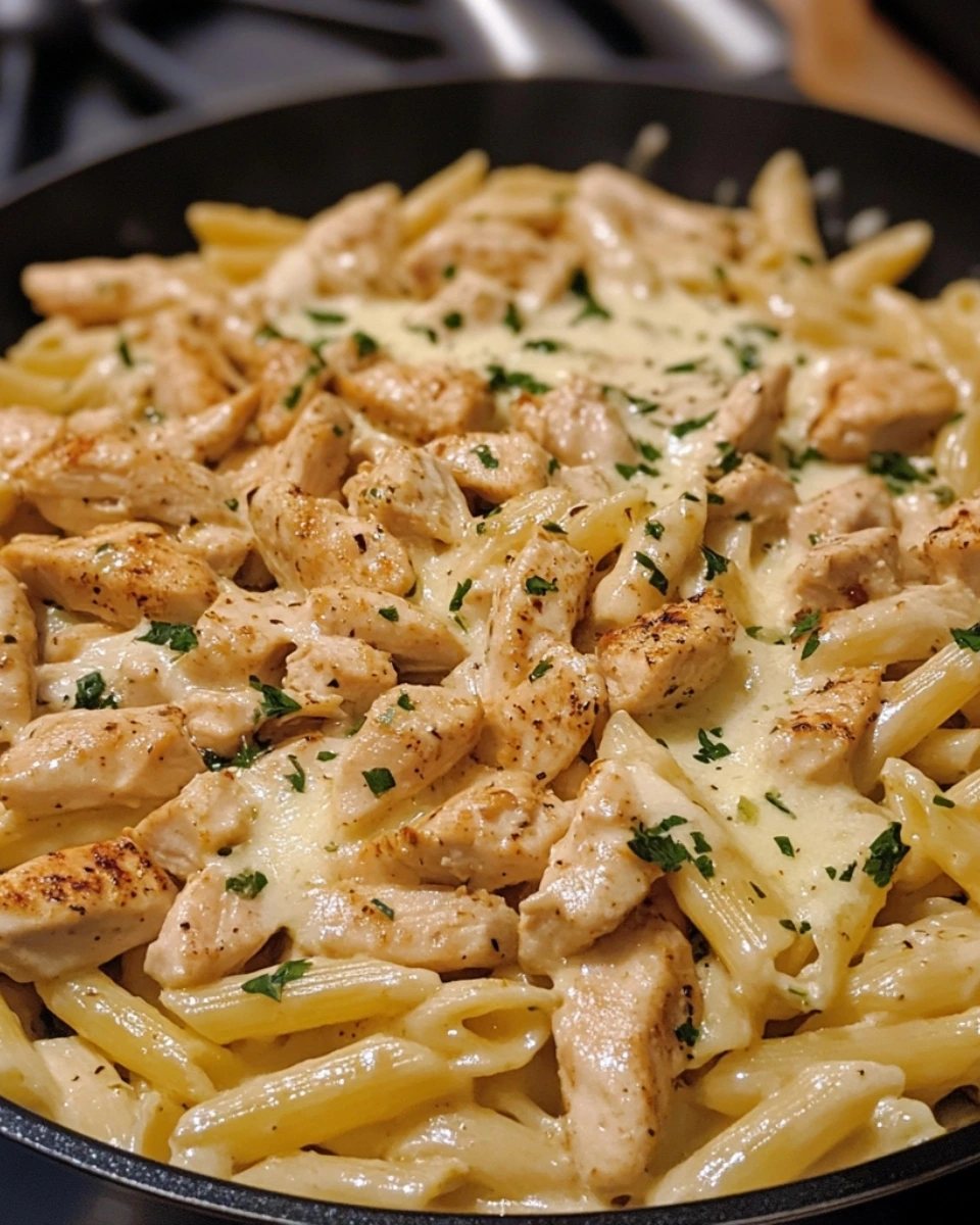 Skillet Creamy Garlic Parmesan Cajun Chicken Pasta 2
