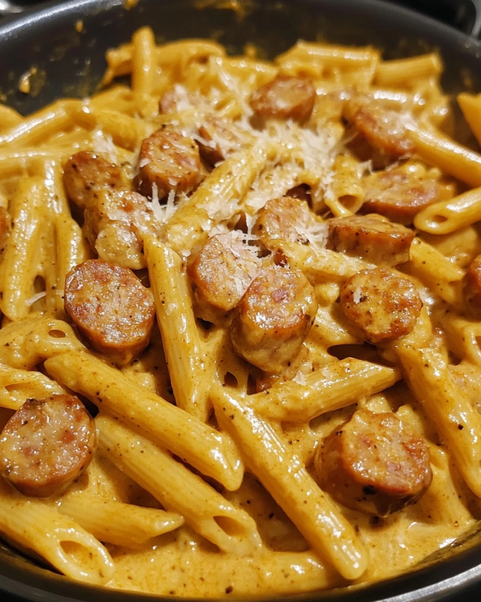 Skillet Creamy Smoky Cajun Sausage Penne 1