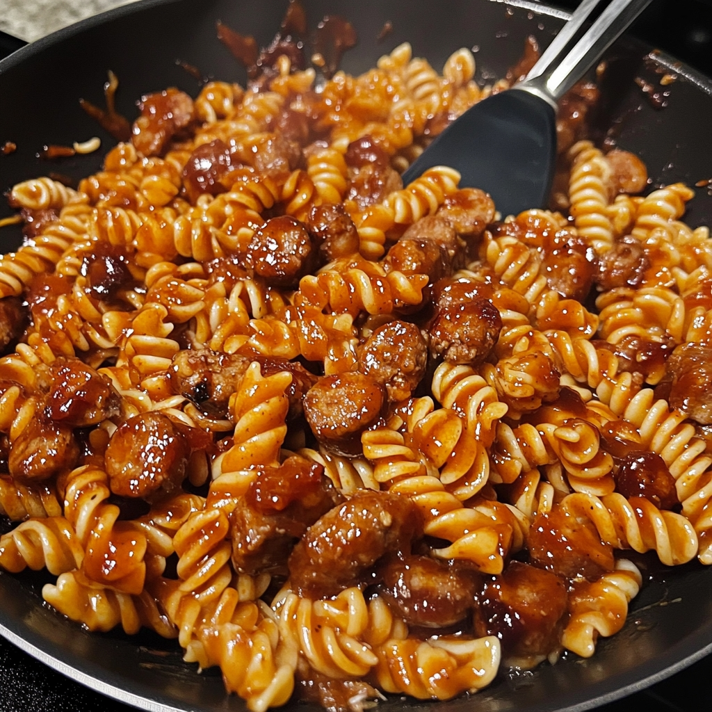 Smoky BBQ Honey Garlic Sausage Pasta 2