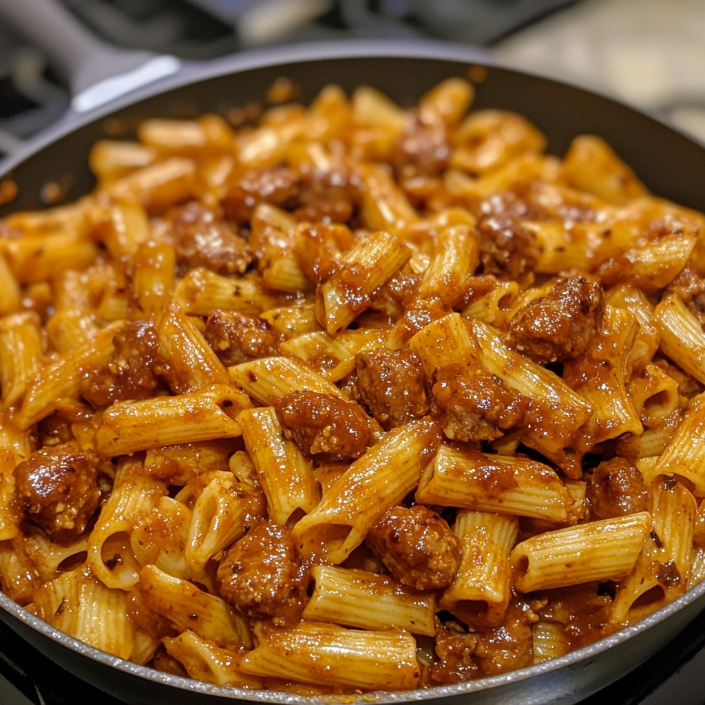 Sticky Bold BBQ Ranch Sausage Pasta 1