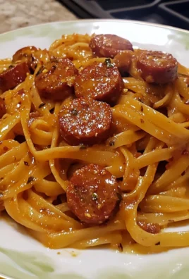 Sticky Garlic Butter Honey Sausage Pasta 1