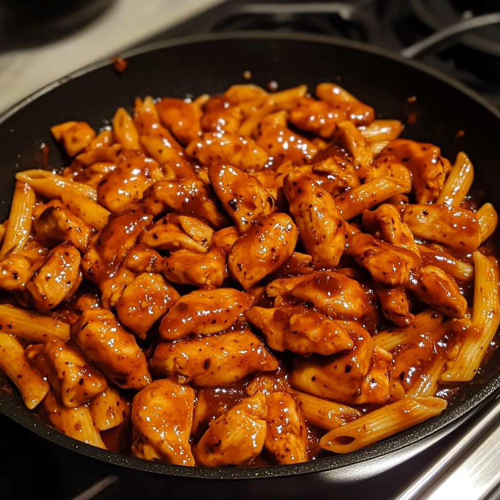 Sticky Honey Garlic BBQ Ranch Chicken Pasta 1 Sticky Honey Garlic BBQ Ranch Chicken Pasta 2