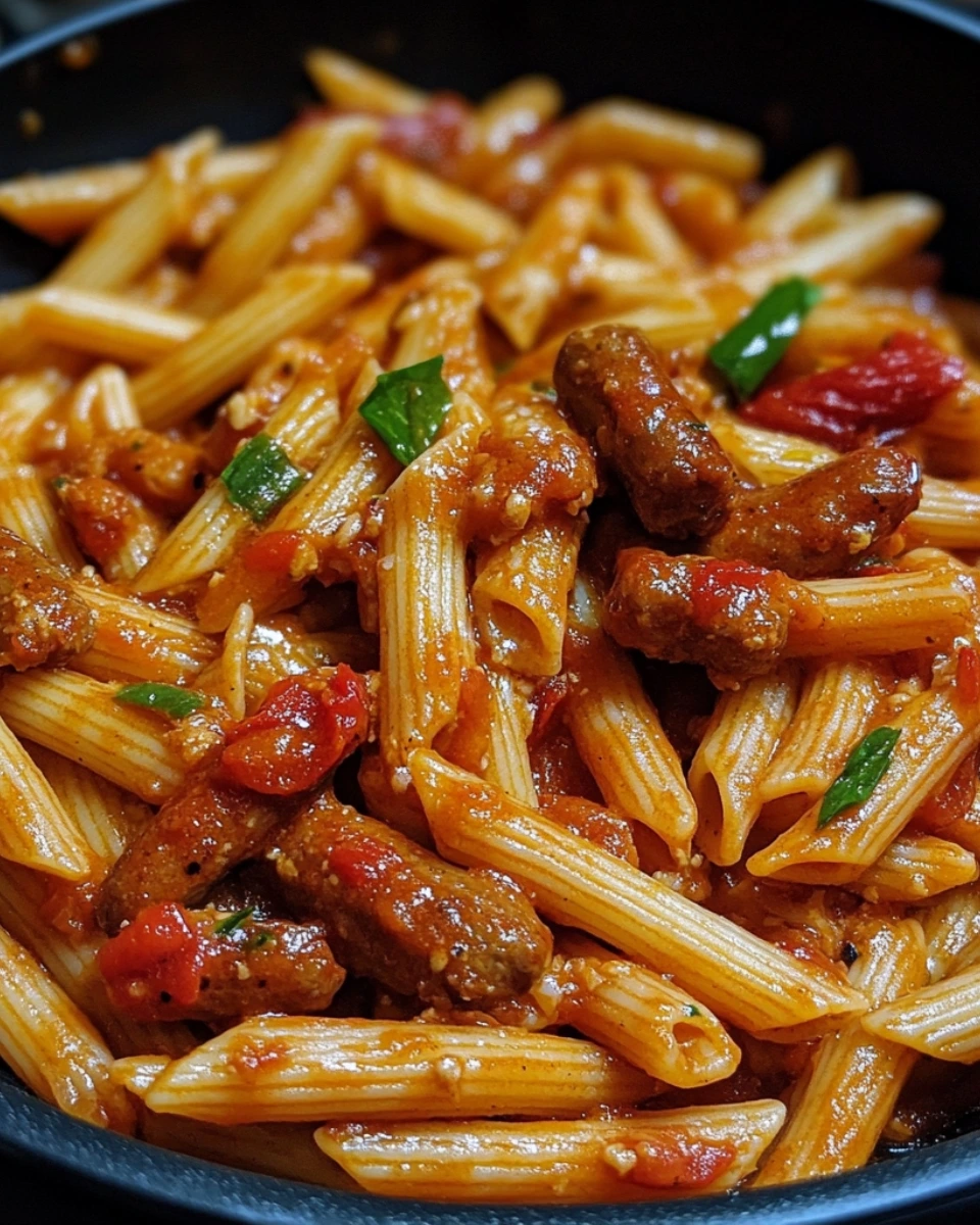 Sticky Sweet Chili Garlic Sausage Penne 1