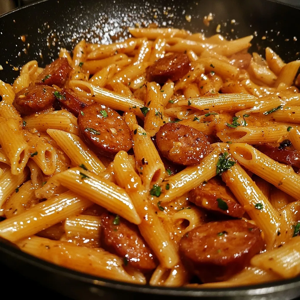 Sticky Sweet Garlic Honey Sausage Penne 2