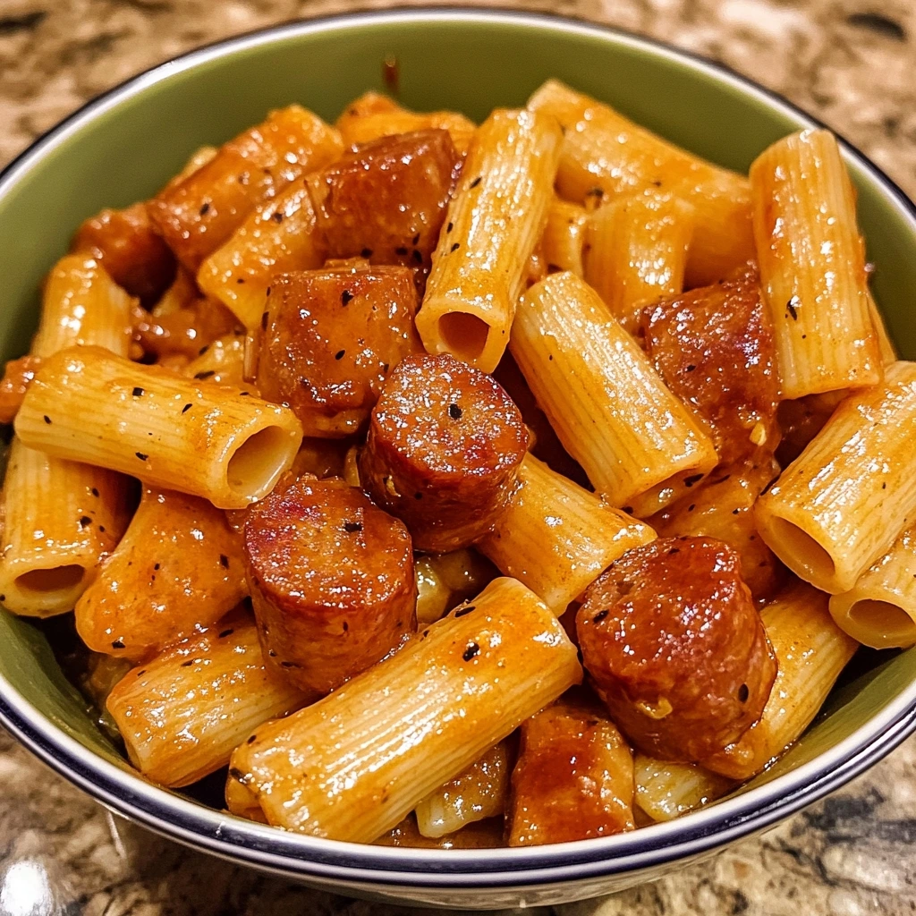 Sticky Sweet Garlic Honey Sausage Rigatoni 1