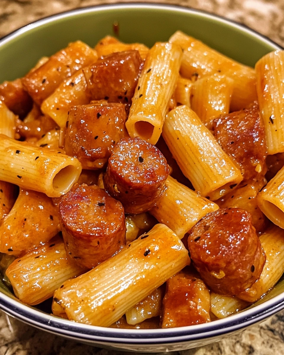 Sticky Sweet Garlic Honey Sausage Rigatoni 2