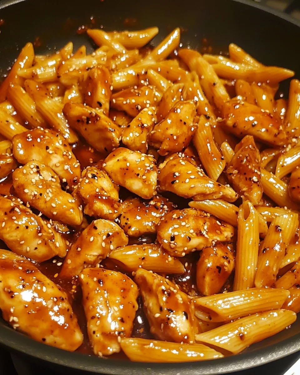 Sticky Teriyaki Garlic Honey Chicken Penne 2