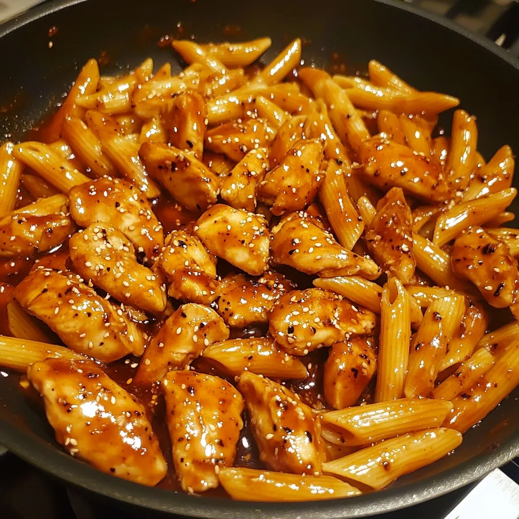 Sticky Teriyaki Garlic Honey Chicken Penne 3